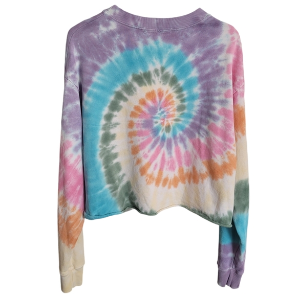 Daydreamer Tie Dye Crop Sweatshirt Rainbow - Picture 7 of 8